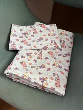 DDR Kinder Bettwäsche Garnitur Clown Luftballon Blau Rosa Lila 70s True VINTAGE