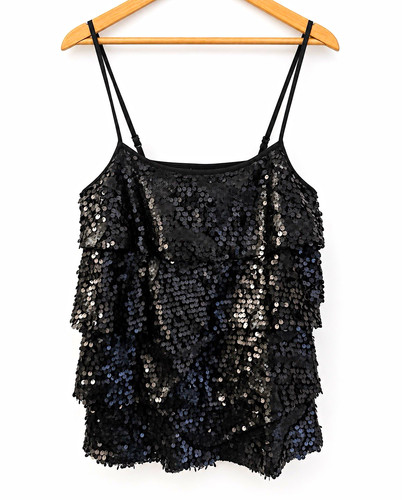 Damen pailletten top - h&m, gr