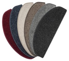 Schmale Stufenmatten Madrid 50x20cm Treppenmatten Stufenteppiche halbrund
