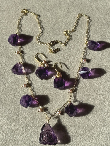 Set kette ohrringe amethyst - set,