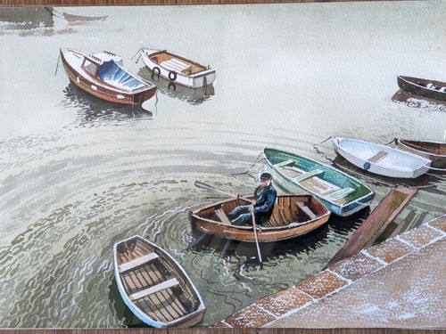 Vintage original aquarell - original,