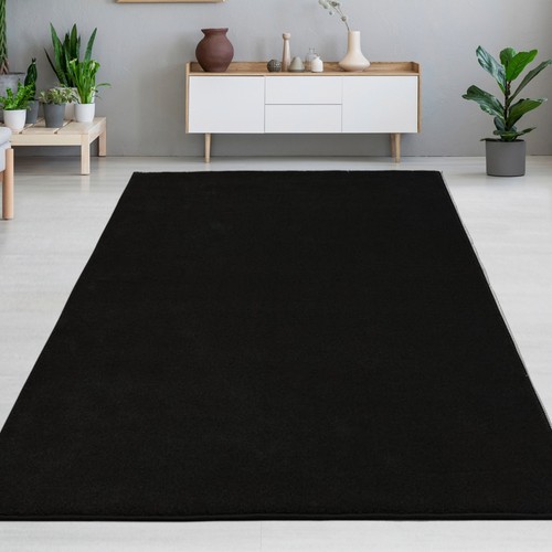 Teppich schwarz modern uni - teppich,