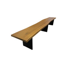 Contur Bank 3100 Eiche Astig Braun Pigmentiert Waldkante Gestell Rohstahl Mit 