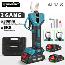 2 Gänge Akku Astschere 30mm Elektrisch Gartenschere Strauchscheres Baumschere