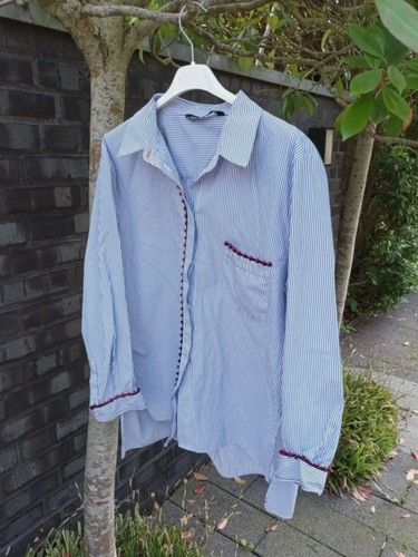 Bluse zara xl 44 blau - bluse, gr.