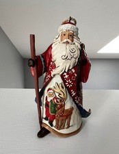 Rare 2016 Jim Shore Heartwood Creek Lapland Santa With Reindeer Scene Ornament