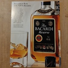 Bacardi Rum Reserve 1985 Vintage Werbung Anzeige Advert Werbeanzeige Ad Reklame
