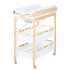 roba Bade-Wickel-Kombi 'Baby Pool', klappbarer Tisch mit Wanne, Holz natur