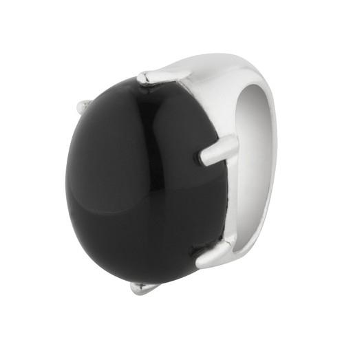 Charm bead silber - charm, onyx