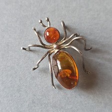 Silberbrosche 925 Spinne Mit