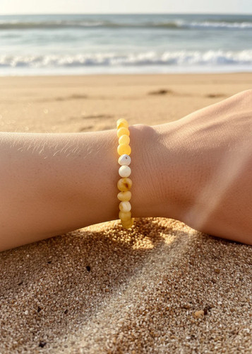 Bernstein armband weiss - in,