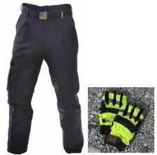 Feuerwehrhose HuPF Teil 2 + Feuerwehrhandschuhe THL (Bundhose Einsatzhose TH)