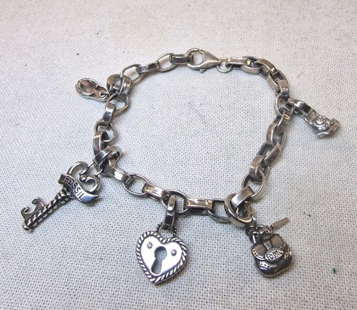 925 silberarmband mit fossil - mit,