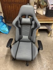 Gamingstuhl Bürostuhl Chefsessel mit Fußstütze Kunstleder höhenverstellbar weiss