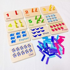 Holz Zähl Zahlen Stecktafel, Mathematikmaterialien für Kleinkinder, Babys Und