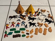 Konvolut Timpo Toys Steckfiguren Wildwest Figuren Indianer Vintage Ersatzteile