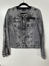 Jeansjacke Schwarz Grau