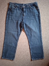 Damen Jeans, Gr. 46, Retro Straight, Blau mit Waschung, Trocknergeeignet, NEU !