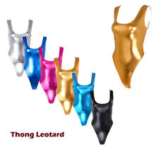 Damen Trikot Kostüm Overall Sexy Body PVC Bademode Party Unitard Catsuit Adult