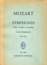 W.A.Mozart: Symphonie C-Dur (Linzer) KV 425, Taschenpartitur, Peters