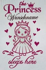 Princess  Aufkleber Wunschname Tür Möbeltattoo Schrank,Bett Mädchen Kinder