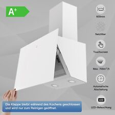Wandmontage Dunstabzugshaube 60cm Umluft Abluft Touch Display Glas 550-700m³/h