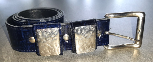 Damen ledergürtel blau - damen,