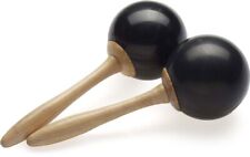 Stagg MRF-26BK Ein Paar traditionelle Fiberglas-Maracas, Schwarz