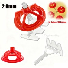 Fliesen Nivelliersystem Set 100x Gewindelaschen 2mm + 50x Zughauben