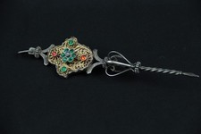 Miederstecker 14 cm Tracht Trachtenschmuck Filigran Silber historisch um 1900