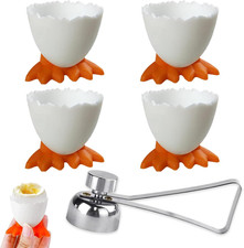 4 Pcs Eierbecher Lustig + 1