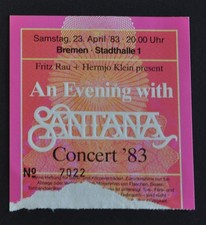 Santana, Ticket 23.04.1983, Stadthalle Bremen