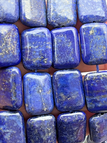 Lapislazuli perlen viereck mit - lapislazuli,