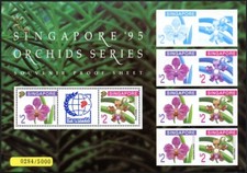 Singapur Singapore 1995 Orchideen Blumen Blüten Proof Sheet Block 36 MNH M€ 280