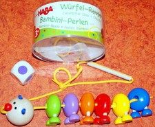 ☺ ovp HABA 1973 Würfel Raupe Bambini Perlen Fädelperlen Holzspielzeug