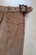 Vintage Wildlederhose Hellbraun, Damen Gr. 40, bis zum Knie gefüttert