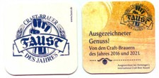 schöner Bierdeckel Brauhaus Faust Miltenberg  " Craft-Brauer des Jahres "   A