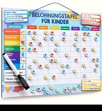 Edubini Belohnungstafel für Kinder - 100 AUFGABEN + 350 Magnete ADHS Hilfsmittel