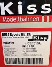 Kiss Dampflok BR 52 1960 mit Kondenstender, patiniert, Spur 1, Epoche IIIa, OVP