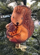 Inge Glas Weihnachten Eichhörnchen 9,5 cm (mundgeblasen und handbemalt)