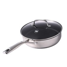 BERNDES Schmorpfanne GOURMET 28 cm Edelstahl Antihaft PFAS-frei mit Glasdeckel