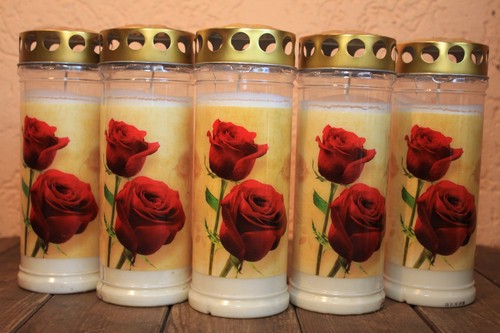 Grabkerzen rote rosen t7 - 12,