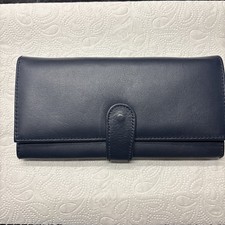 Portemonnaie Damen Echt Leder Dunkelblau Neu?mit Druckknopf