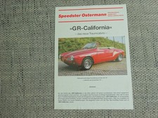 VW Ostermann GR California Speedster Prospekt Brochure Sheet ~1987 Deutsch rare
