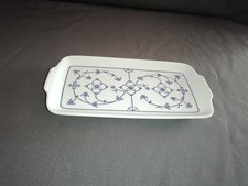 Jäger Eisenberg DDR Servierplatte Eckig Indisch Blau Strohblume Nr.1