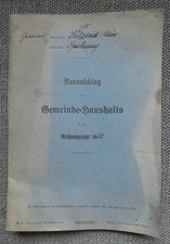 original 1930  Sulzbach Murr Voranschlag Gemeinde- Haushalt