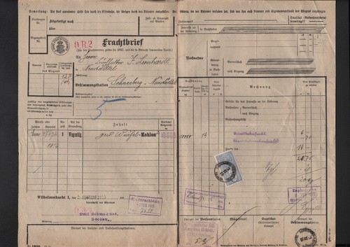 Frachtbrief 1915 emil - frachtbrief,
