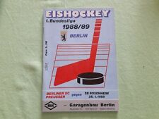 Programm 1988/89 Berliner SC BSC Preussen - SB Rosenheim 26.01.1989