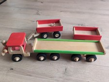 Holz LKW Set mit Anhänger Zum