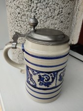 bierkrug mit zinndeckel König Pilsener Bierbrauerei Jahreskrug Sammeln 